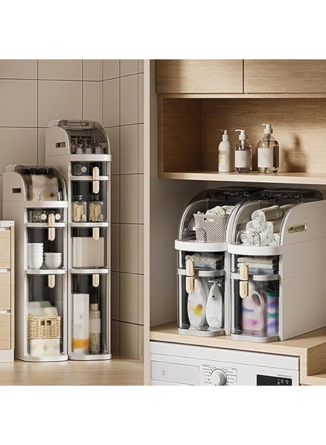 Spaceshoop Slim Multilayer Bathroom Storage Cabinet Narrow Gap Organizer with Transparent Drawers and Gold Tone Handles for Toilet and Kitchen and Laundry Room Large - Image 5